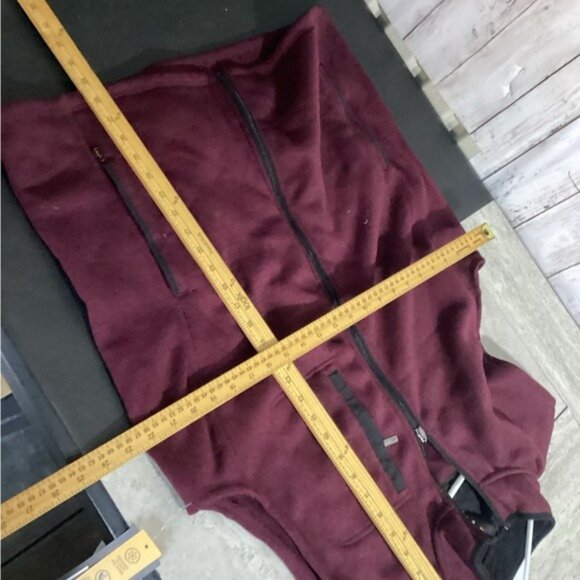 cowgirl argyle boho cozy grandpa dad Lee Fleece Vest In Zinfandel Red Size xl - Picture 4 of 4